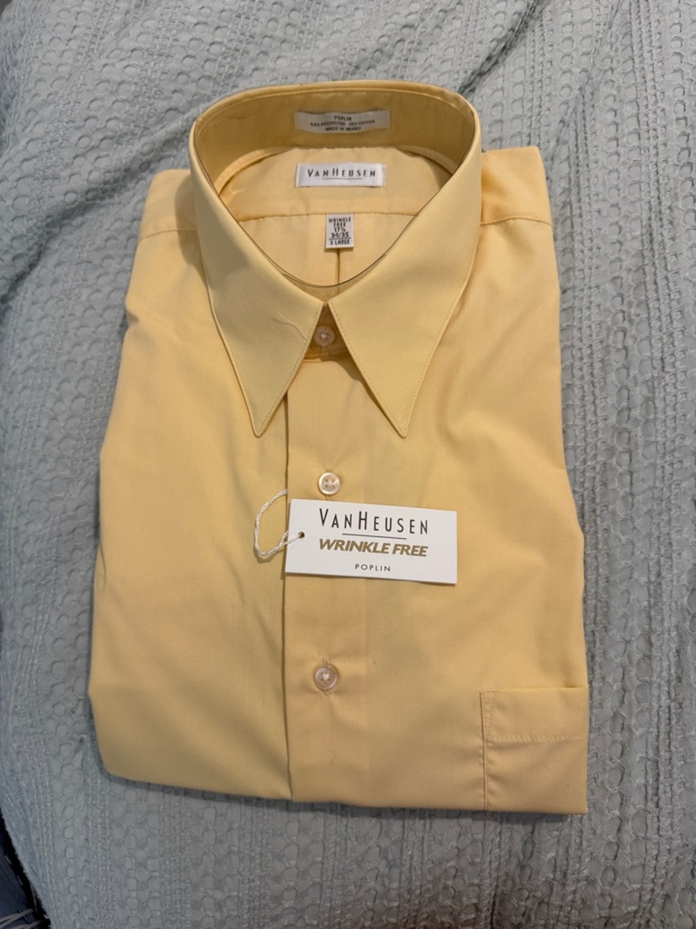 Van Heusen Pale Yellow Poplin Dress Shirt